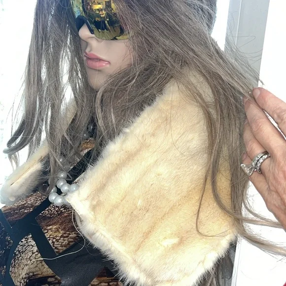 Mink Wrap Vintage Fur Handmade Scarf Wrap - Picture 9 of 9